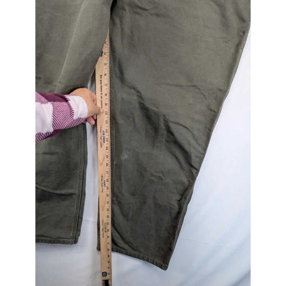 Carhartt Mens‎ Loose Fit Carpenter Pants Olive Gray Duck Canvas 38x30 Workwear